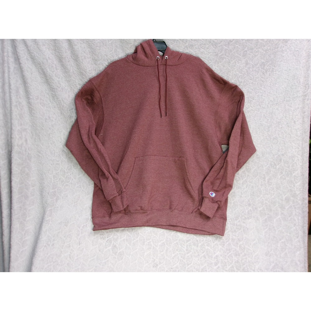 Champion Men's Red Heathered Pullover Hoodie Sweatshirt XL